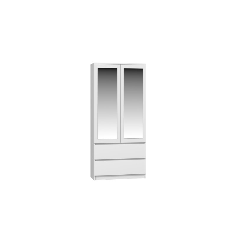 Sherian 2 Door Manufactured Wood Wardrobe, White