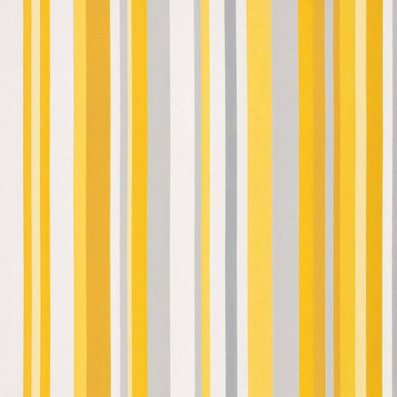 Coussins décoratifs à rayures verticales, 14 X 14 pouces, Jaune vif / gris clair
