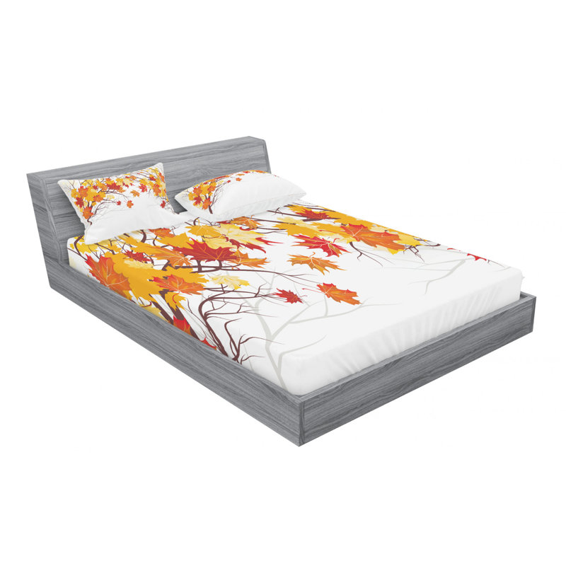 Fall Microfiber Sheet Set, Queen Sheet Set + Fitted Sheet + 2 Pillowcases