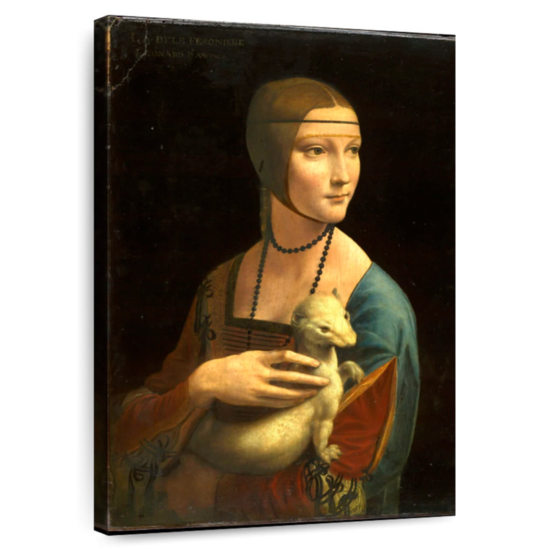 Leisha avec un portrait d'hermine, H 12 po x l 8 po