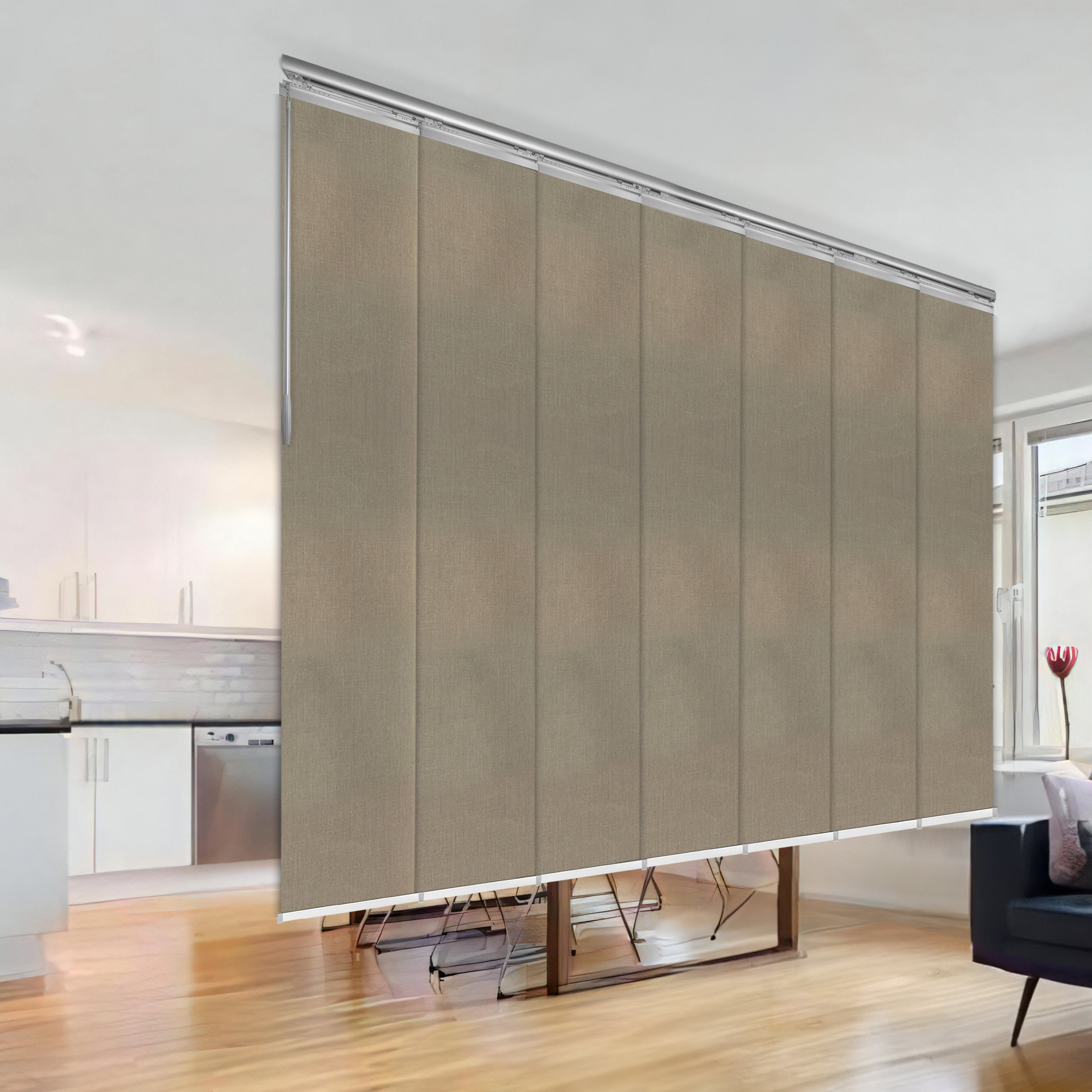 Rod Desyne Cornsilk Single Rail Panel Track Extendable 58