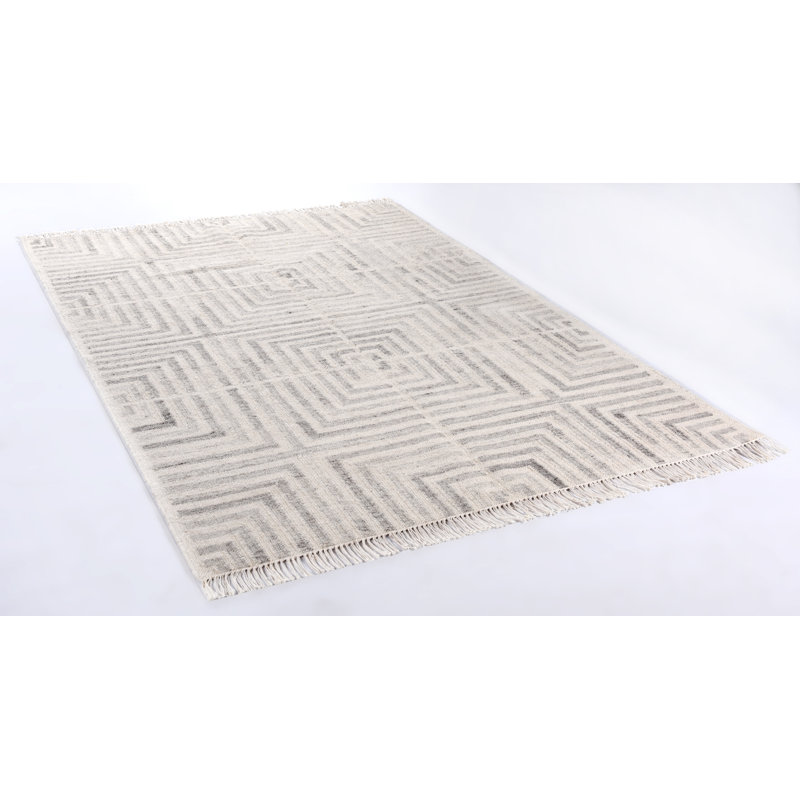 Vintage Geometric Flatweave Area Rug, Rectangular 140 x 200cm