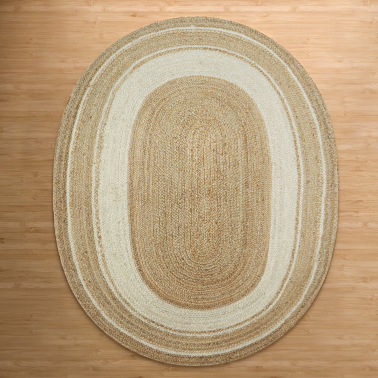 Kayleigh Hand-Braided Jute Area Rug, Brown/Cream