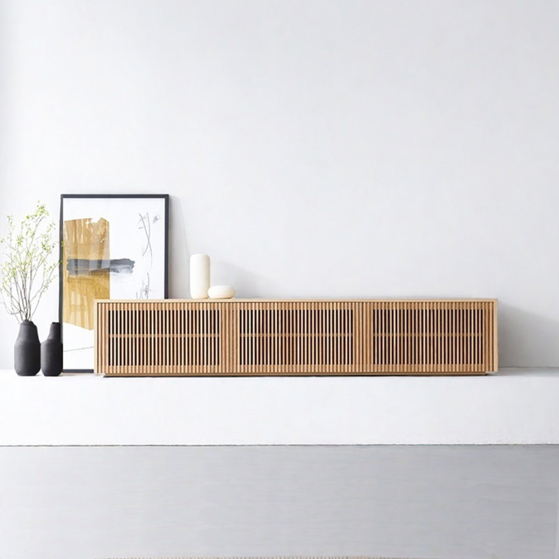 Modern grille door TV cabinet, 70.87"