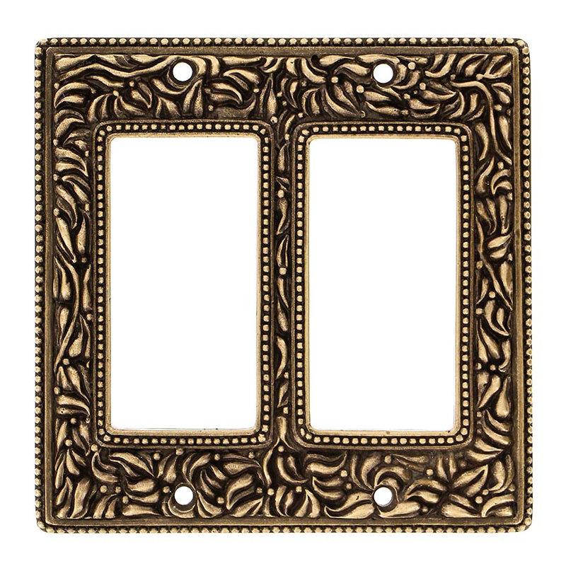 San Michele 2-Gang Rocker Wall Plate, Antique Gold