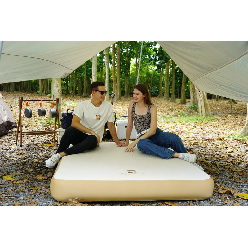 Matelas gonflable simple matelas de camping matelas gonflable durable, pompe électrique, housse de matelas à plateau lisse, matelas gonflable portable pour tente, maison, voyage et invités