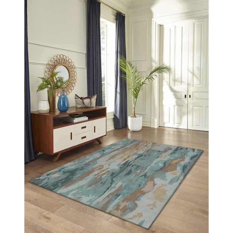 Tasley Wool Abstract Indoor Rug, Rectangle 5' X 7'5"