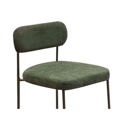 Iffa Barstool Chair, Open Back, Black Iron, Cognac