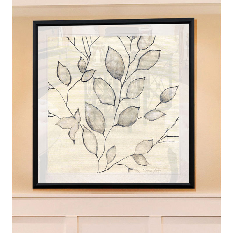 Whispering Leaves II - reproduction d'art, H 30,5 po x l 30,5 po, Impression encadrée, Noir