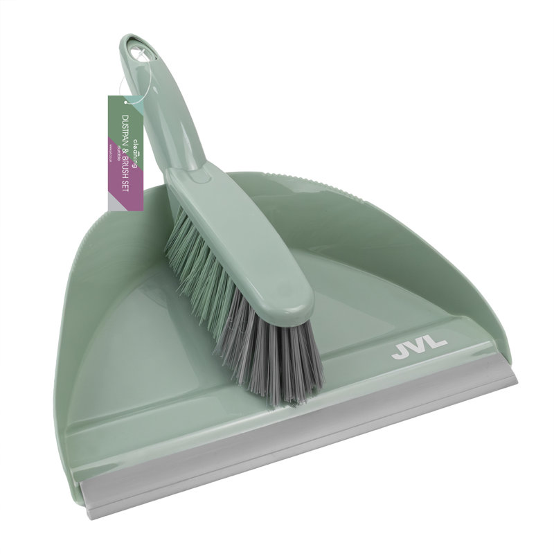 JVL Dustpan and Brush Set, Green
