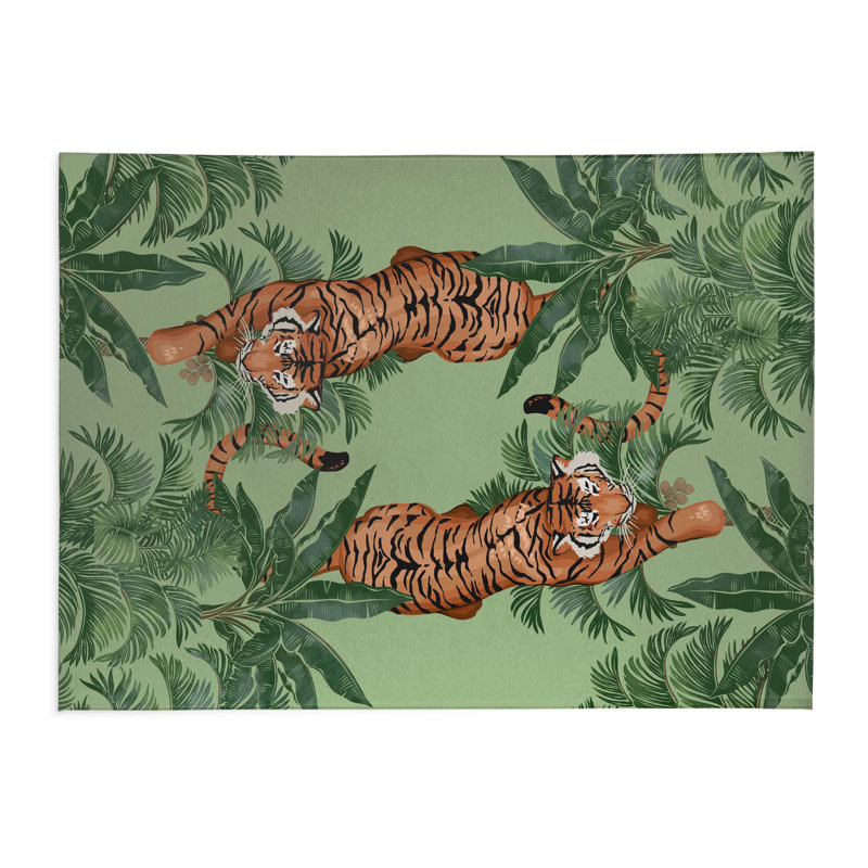 Rumble In the Jungle Outdoor Area Rug, Rectangle 2' x 3'