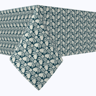 Rectangular Tablecloth, 100% Cotton, Floral 102