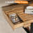 Rustic 46" Rectangular Farmhouse Coffee Table with 2 Drawers, Solid Ironwood Top, Industrial Black Sled Base for Stylish & Functional Living Room