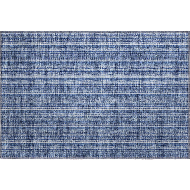 Premium Machine Washable Prisco Denim Rug, Rectangle 1'8" x 2'6"