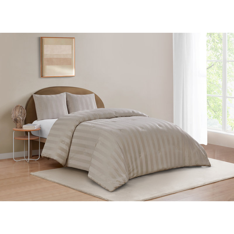 Ensemble d'édredon 3 pièces Chelsea, Édredon pour très grand lit + 2 taies décorativ, Beige