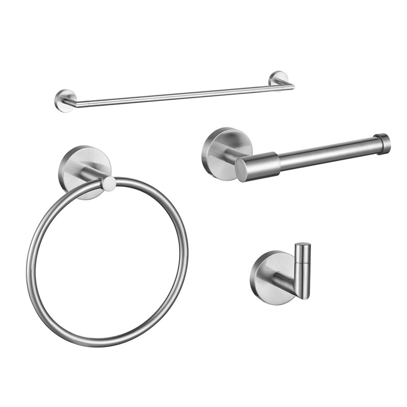 Graz 4-Piece Bathroom Hardware Accessory Kit, Satin NIckel