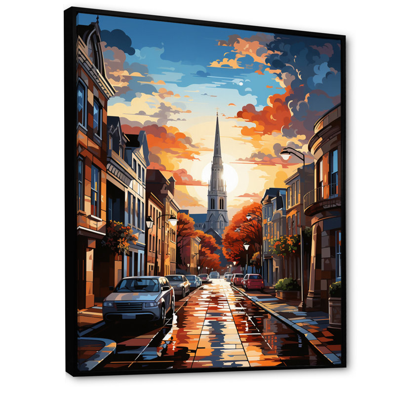 Latoyla City Charleston Popart IV sur toile, H 20 po x l 12 po x P 1 po, Cadre flottant noir