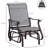 Outdoor Glider Chair In Grey. Stylish And Relaxing. Steel Frame, Mesh. For Porch, Garden. Supports 330 Lbs Patio Functional Mesh Fabric. Weight Capacity