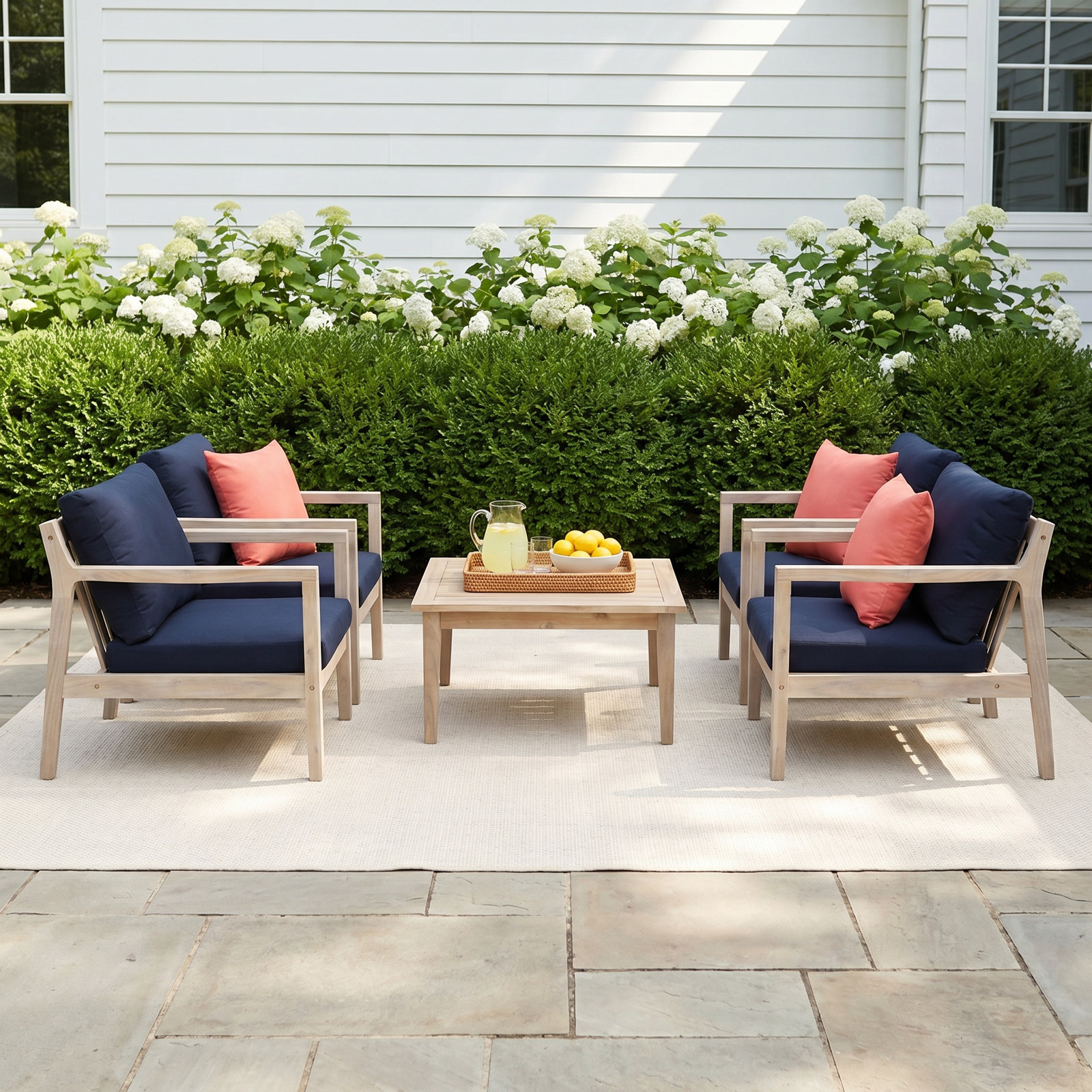 Amina 4-Person Acacia Patio Seating Group
