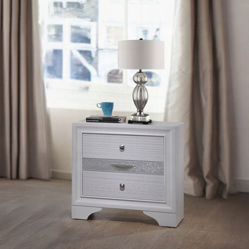 Table de chevet moderne pour chambre à coucher, Blanc
