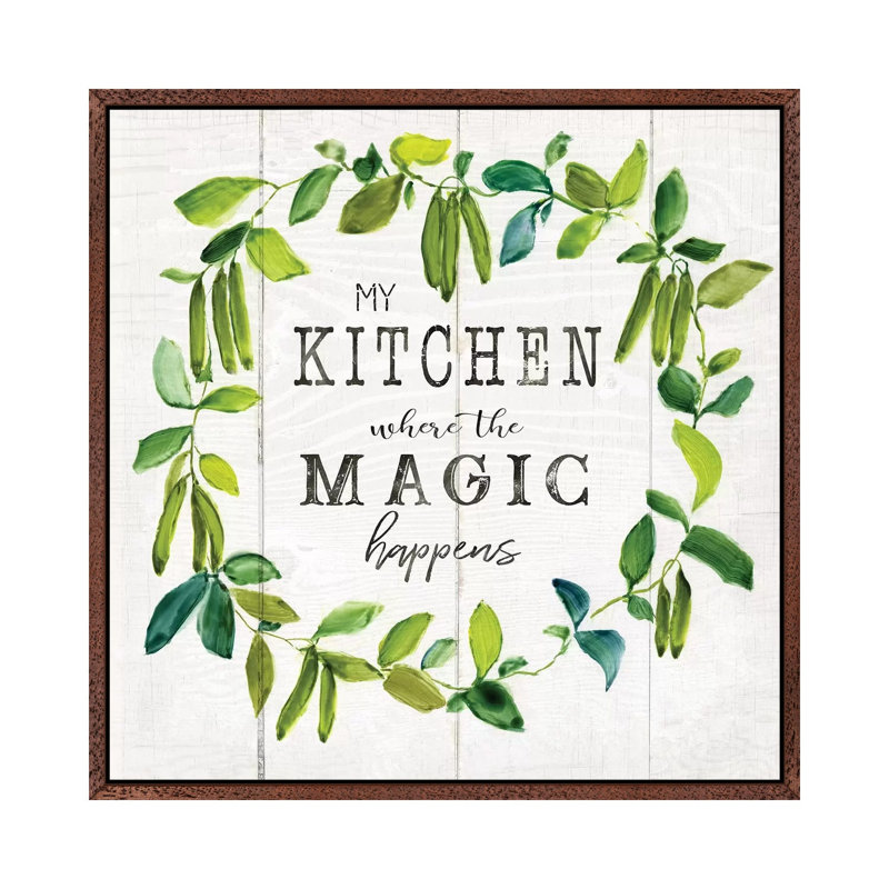 Kitchen Magic by Nan - Print on Canvas, Classic Brown Wood Framed, 45.72 cm H x 45.72 cm W