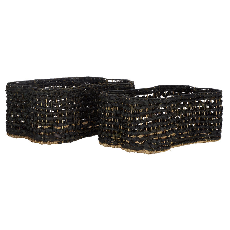 Dovecove Wicker Decorative Basket, Black