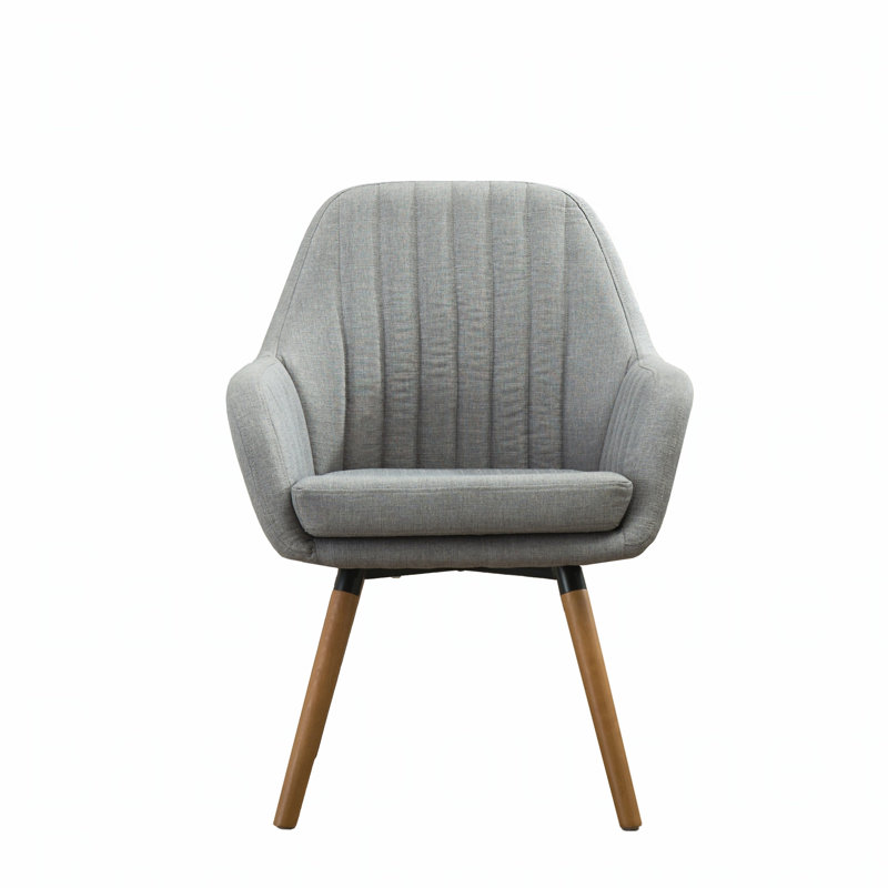 Fauteuil d'appoint contemporain en tissu, gris, Gris