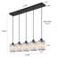 Luminaire suspendu pour îlot de cuisine en cristal noir mat à 5 lumières Valenda