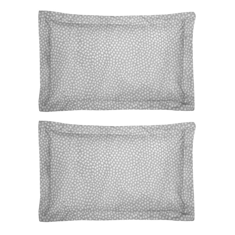 100% Cotton - Set of 2, Polka Dots, Grey