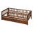 Twin Size Daybed With Trundle And Firm Fence Guardrails In Walnut Wood Guardrails, Natural-615740448-615740451
