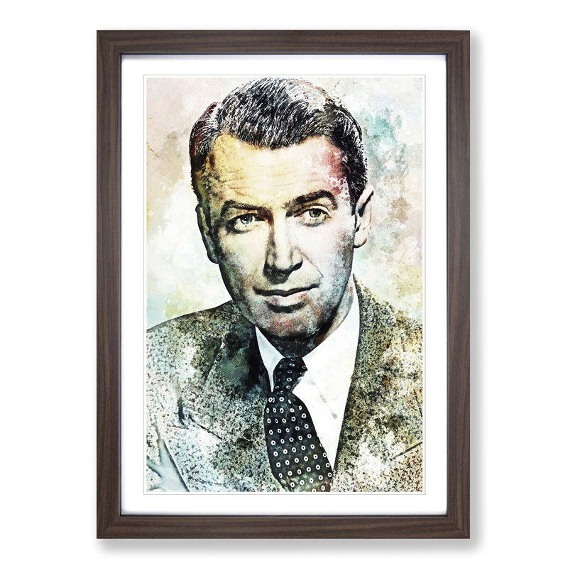 James Stewart in Abstract - Picture Frame Graphic Art Print, Walnut Framed, 36cm H x 27cm W x 2cm D