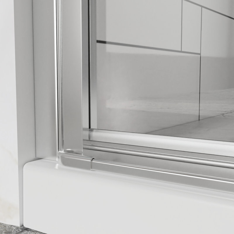 30" W X 72" H Pivot Bi - Fold Shower Door With 1/4" (6Mm) Tempered Glass, Zinc Alloy Parts, Reversible For Right Or Left And Easy Installation 30 31 In. Wide Swing Hinges, Silent Magnetic Sealing,