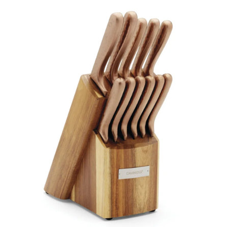 Cambridge Silversmiths Cambridge Silversmiths Rame Hammered Copper 12-Piece Cutlery Set with Block 