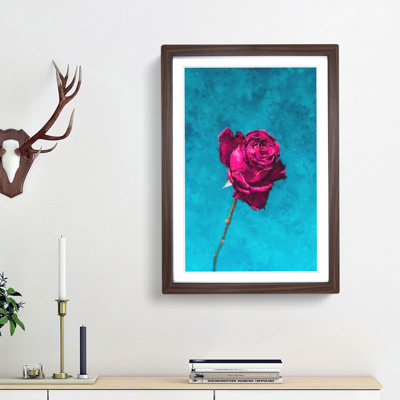 Fuscia Pink Dying Rose - Picture Frame Painting Print