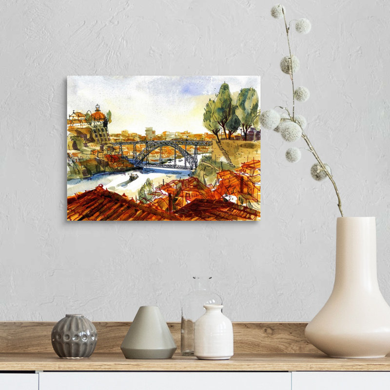 Reproduction d’art sur toile, "ponte Luis I Bridge Porto, Portugal" par Eleanor Doughty-reproduction d’art sur toile