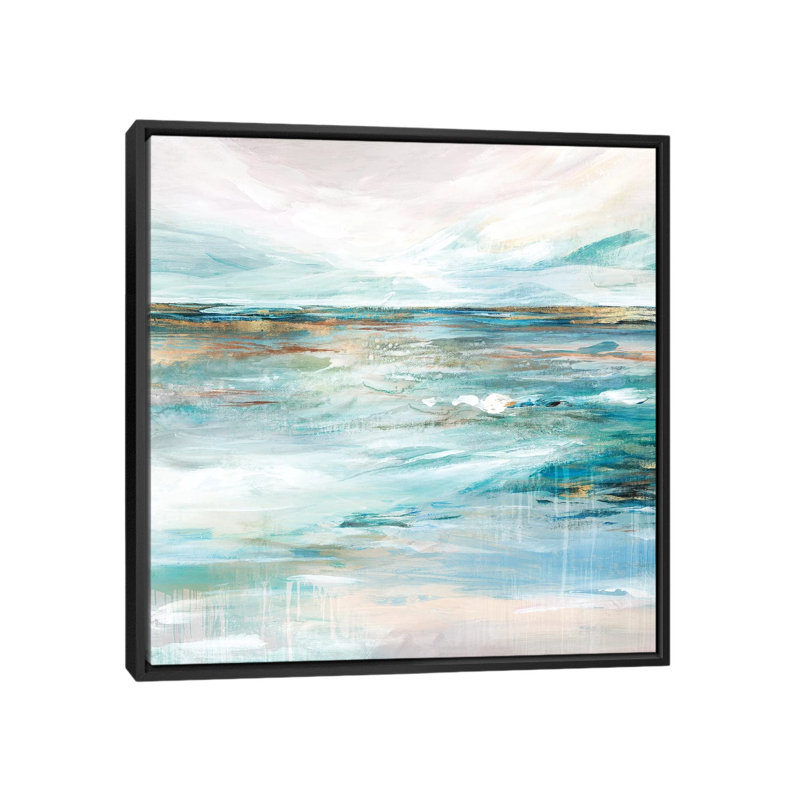 «Midnight Clear II» par Isabelle Z - reproduction d'art, H 18 po x l 18 po x 1,5 po, Toile avec cadre noir, Pas de tapis