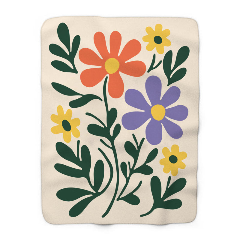 Vibrant Garden Rhapsody - couverture en sherpa de qualité supérieure - reproduction d'art luxueuse, Lit simple