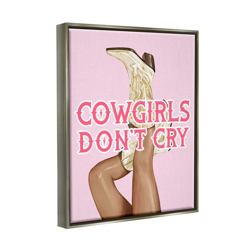 «Cowgirls Don't Cry Expression» par Ziwei Li, toile encadrée, H 31 po x l 25 po x P 1,7 po, Cadre flottant gris lustré