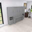 Grand lit escamotable mural gris avec placard-90714752