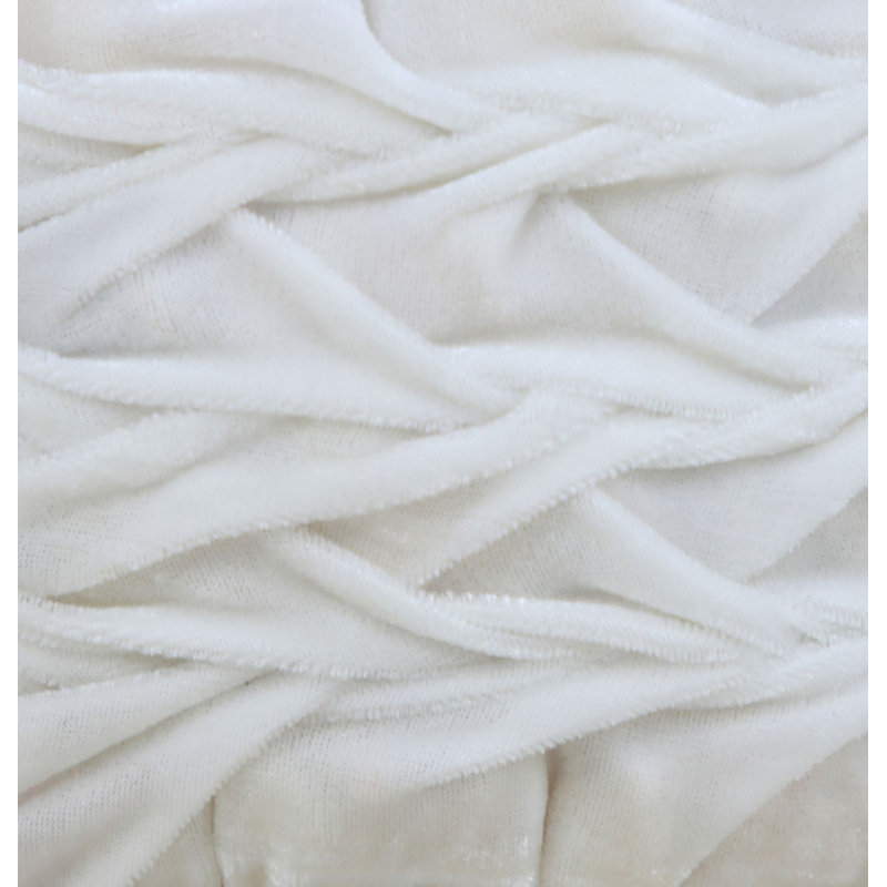 White Round Tufted Velvet Button Pillow