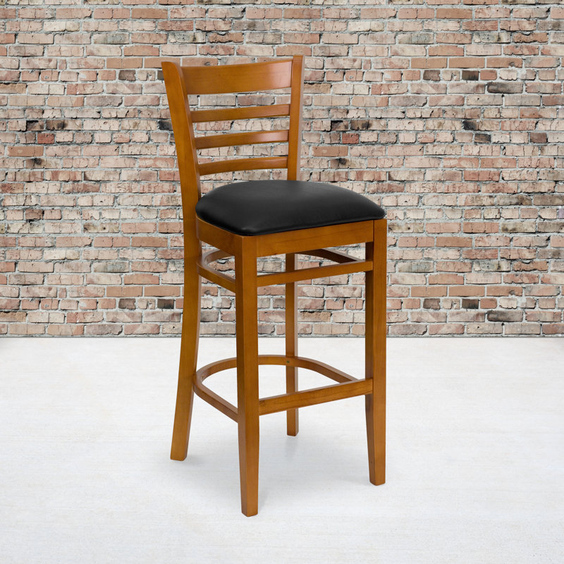 Tabouret de bar en bois Ladder Back, Cerise, Noir
