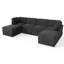 Canapé modulaire en velours côtelé de 131 po 131 po - Canapé surdimensionné en U 6 pièces avec repose-pieds gris foncé-1937241377