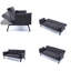  Canapé-lit 70 po en lin et coton convertible avec porte-gobelets et poches de rangement latérales-7928608