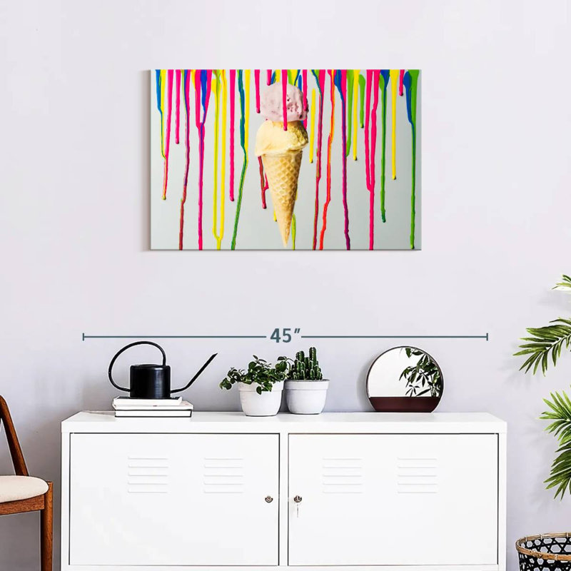 Yarlin Dripping Ice Cream, 20" H x 30" W