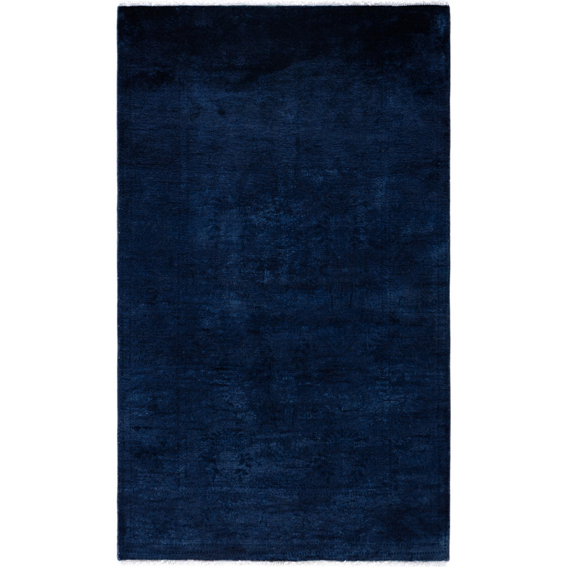 Tapis noir en laine noué à la main Clough 3 pi 2 po x 5 pi 1 po Clough