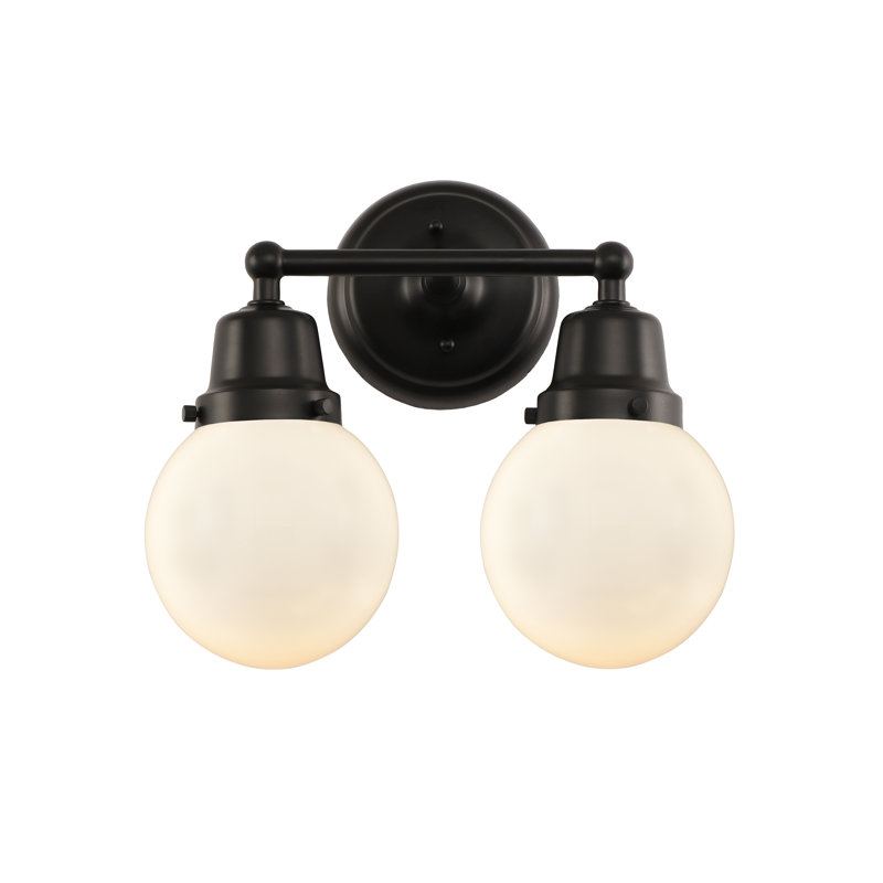 Éclairage pour salle de bain 2 lumières Lorri, Transparent, Incandescent, Nickel satiné brossé