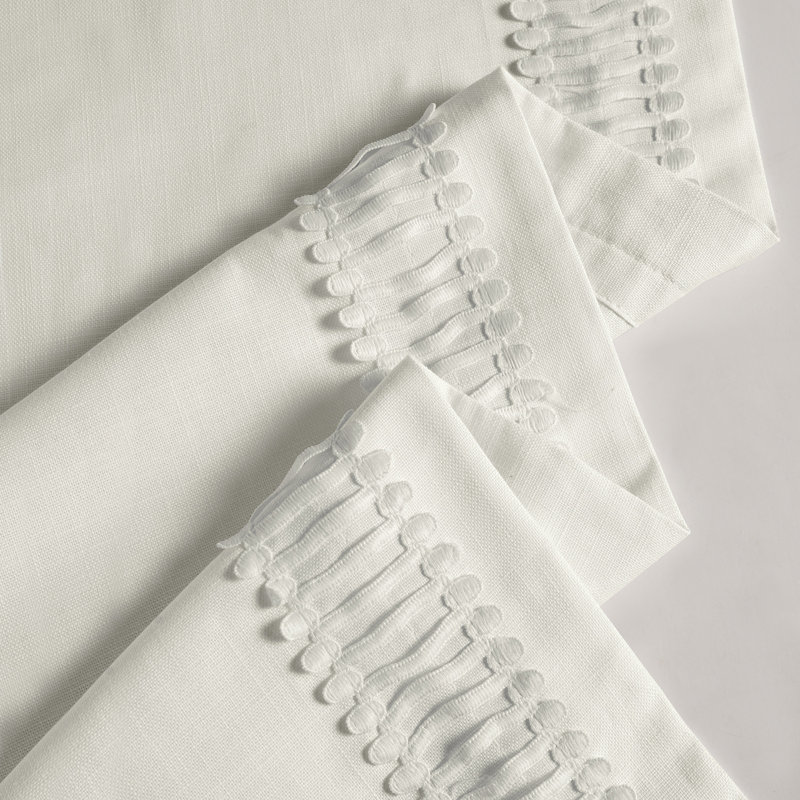 100% Cotton Semi Sheer Curtain Single Panel, 50" W x 96" L, Maidstone White