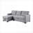 Sectional Sofa Pull-Out Sleeper with Storage Chaise &amp; Removable Cushions | Light Gray | Linen-124536104