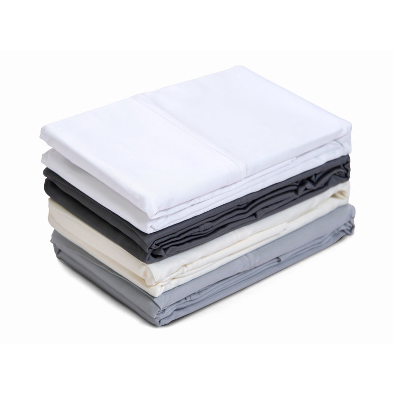 Ensemble de draps 350 fils en rayonne de bambou Simply Eco Simply Eco, Taies d'oreiller pour grand lit, Soie de maïs