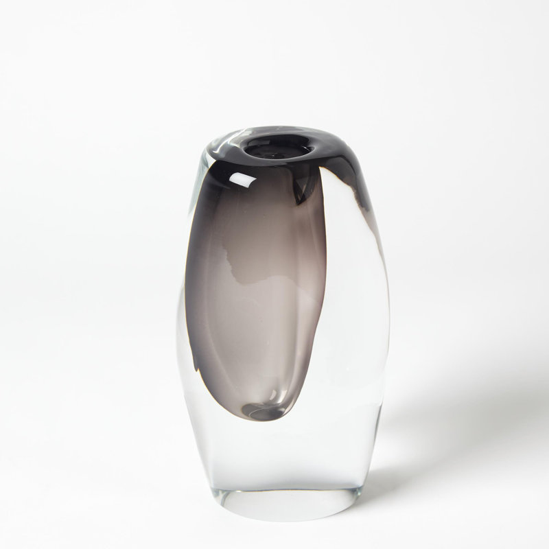 Offset Vase, Gray, 10.5" H x 4.5" W x 6" D